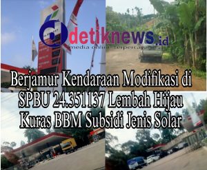 Melintir Setiap Harinya Kendaraan Modifikasi Penimbun Solar Subsidi Berjamur di SPBU 24.351137 Lembah Hijau 