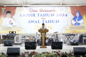 Pj. Gubernur Samsudin Bersama Anggota Forkopimda dan Jajaran Pemprov Lampung Laksanakan Doa Bersama Sambut Tahun Baru 2025 di Mahan Agung