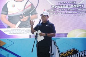 Pj. Gubernur Samsudin Buka Lampung Entertennis Turnament 2024 untuk Petenis Pemula di Green Sport Arena, Komplek Dinas Kantor Gubernur, Bandarlampung