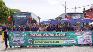 Polda Lampung Lepas 800 Pemudik dalam Program Mudik Gratis Klik Indomaret