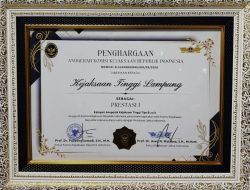 Ketua DPRD Lampung Apresiasi Prestasi Nasional Kejati Lampung Raih Juara I Komjak RI