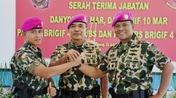 Danbrigif 4 Mar/BS Pimpin Sertijab Empat Jabatan Strategis di Lingkungan Brigif 4 Mar/BS