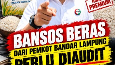 Bansos Beras Rp6,48 Miliar Pemkot Bandar Lampung Diduga Kualitas ‘Boncos’, JPSI Desak Audit Total