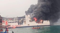 KMP Batumandi Terbakar Saat Hendak Sandar di Merak, Seluruh Penumpang Dievakuasi